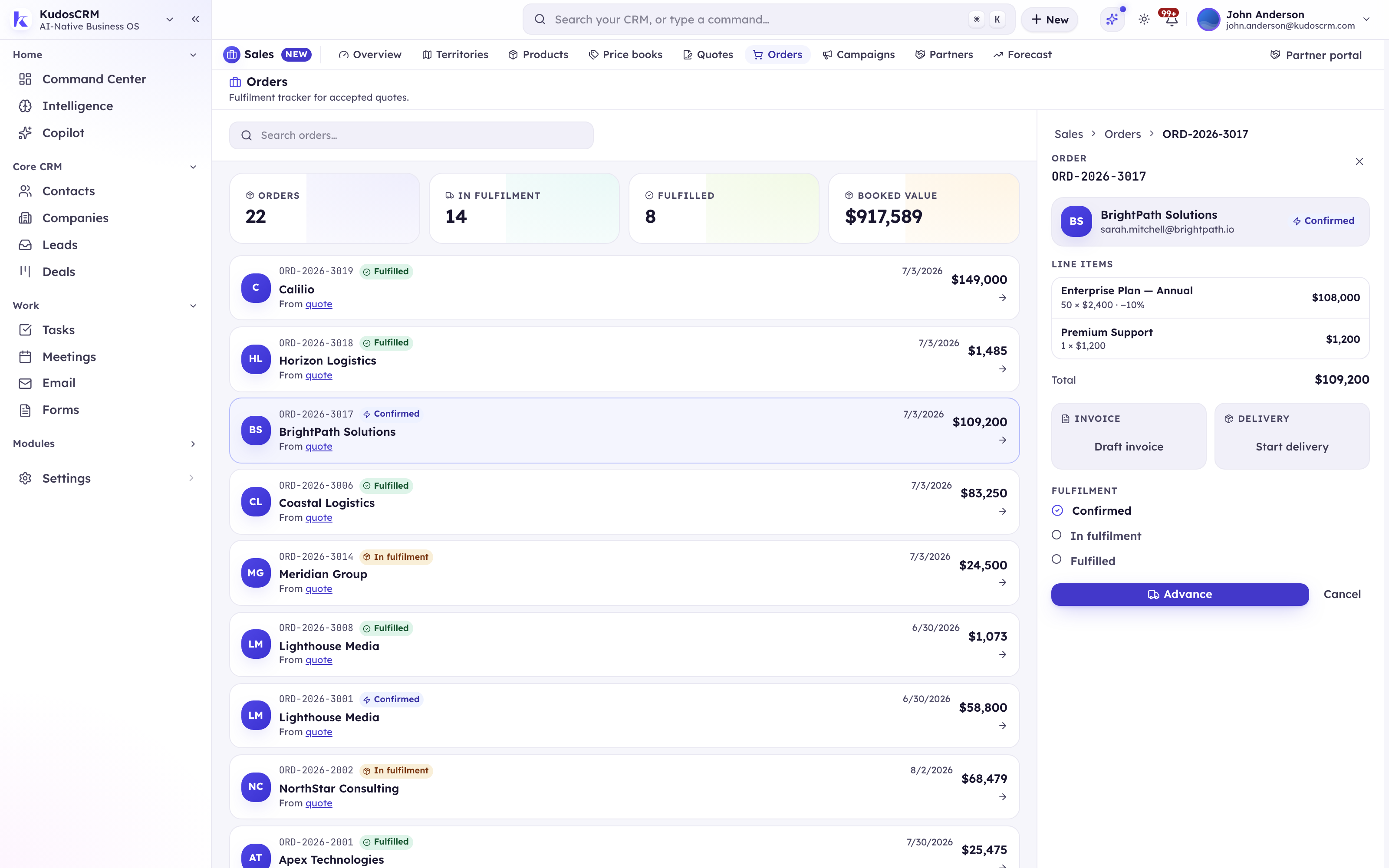 Billing in KudosCRM