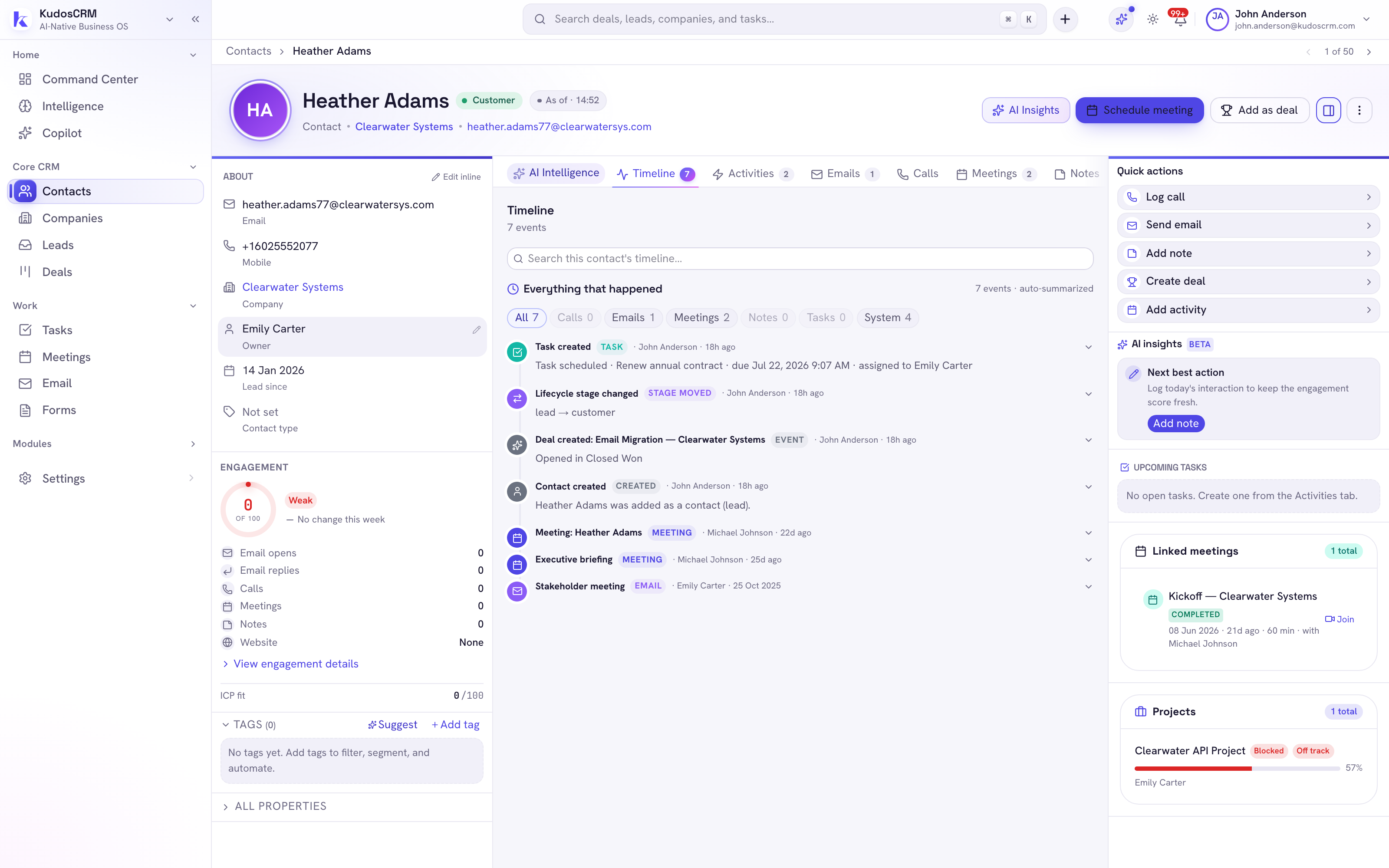 Contacts in KudosCRM